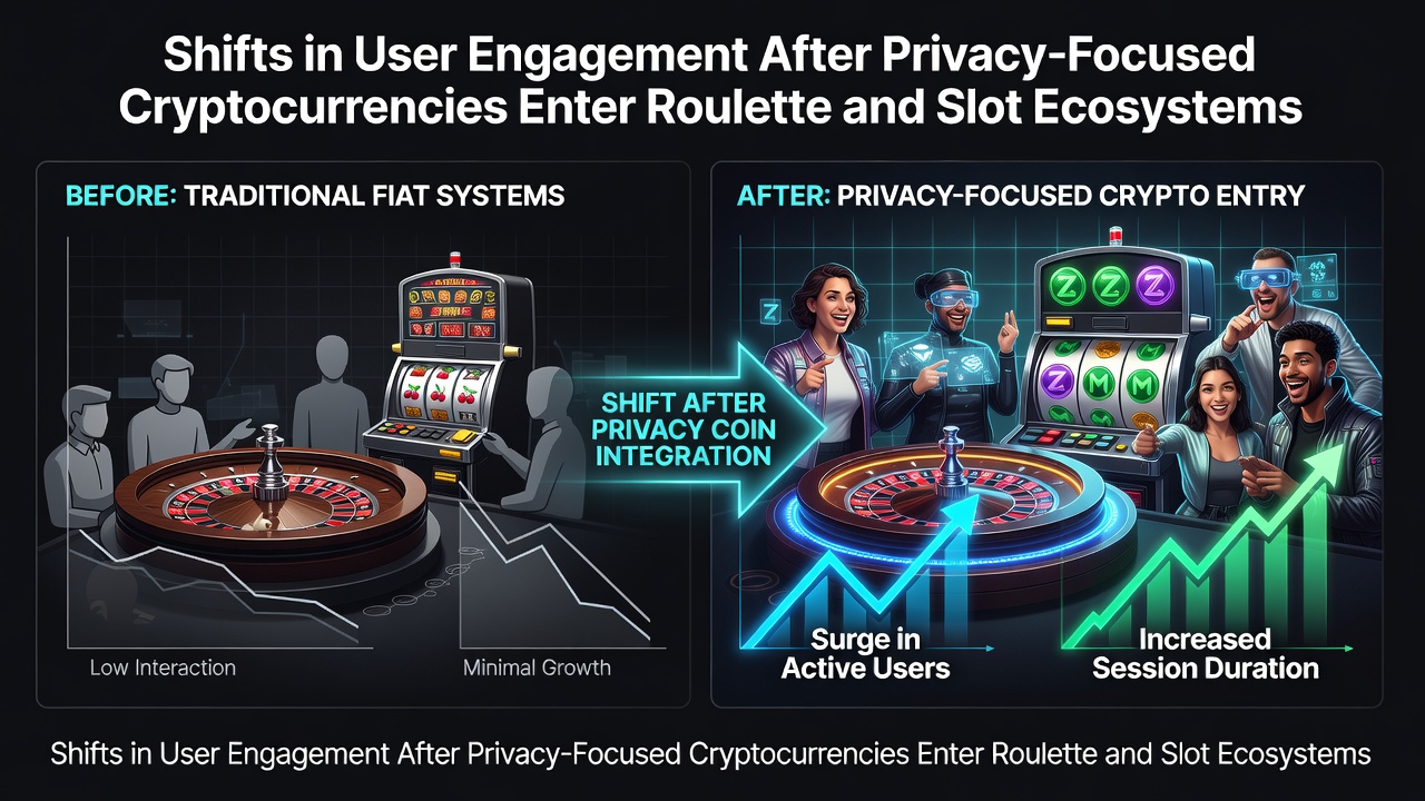 Darstellung von datenschutzorientierten Kryptowährungen in Roulette- und Slot-Plattformen mit Fokus auf anonyme Transaktionen